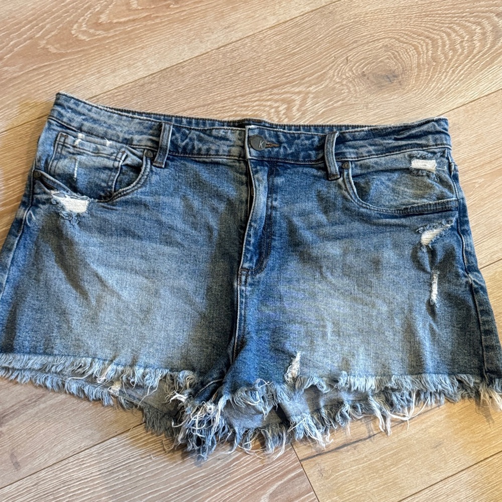 Kut from the Kloth Blue Distressed Jean Shorts